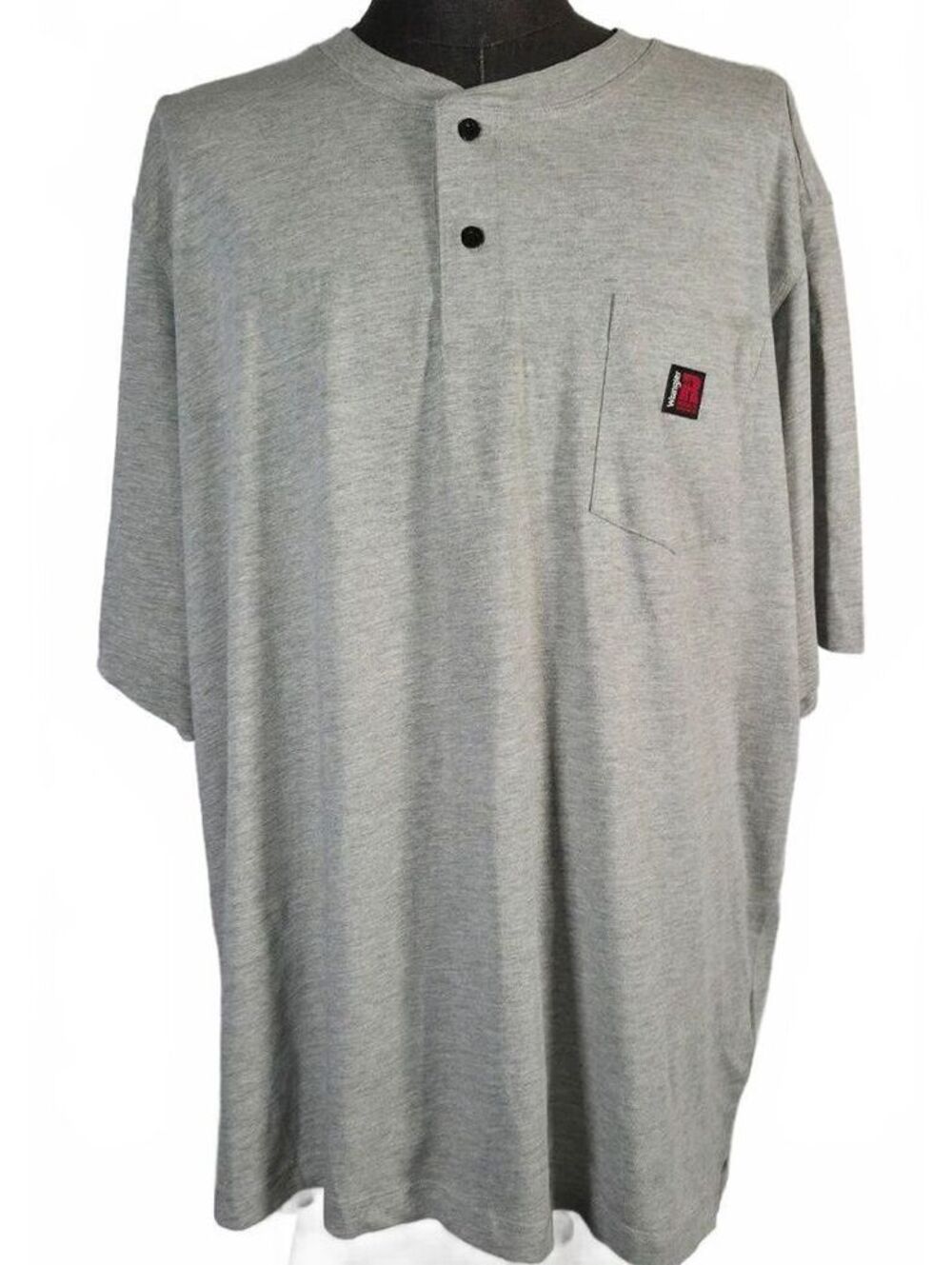 Wrangler Riggs Workwear XXL Gray Henley Work Shirt